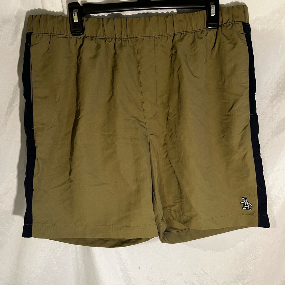 NWT Original Penguin Burnt Olive & Navy Athletic Shorts